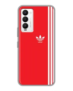 Чехол для TECNO Camon 18 / Camon 18P с картинкой «Красный минимализм Adidas»