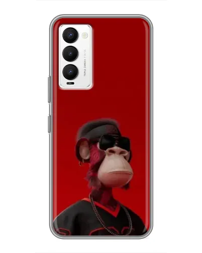 Чехол для TECNO Camon 18 / Camon 18P с картинкой «Bored Ape в красном»