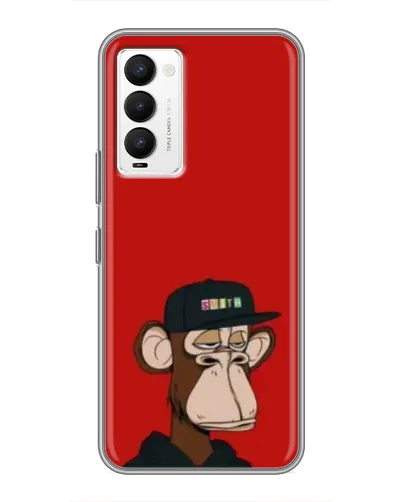 Чехол для TECNO Camon 18 / Camon 18P с картинкой «Bored Ape — красный фон»