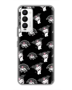 Чехол для TECNO Camon 18 / Camon 18P с картинкой «Черный паттерн Kuromi» Чехол для TECNO Camon 18 / Camon 18P с картинкой «Черный паттерн Kuromi»