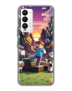 Чехол для TECNO Camon 18 / Camon 18P с картинкой «Стив на ферме» Чехол для TECNO Camon 18 / Camon 18P с картинкой «Стив на ферме»