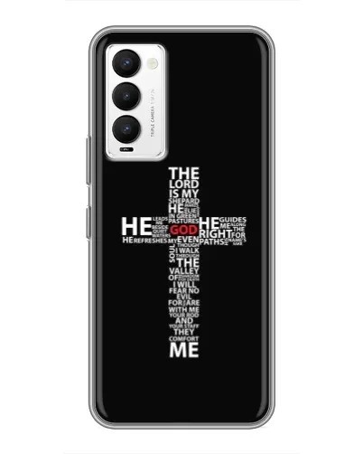 Чехол для TECNO Camon 18 / Camon 18P с картинкой «Текстовый крест» Чехол для TECNO Camon 18 / Camon 18P с картинкой «Текстовый крест»
