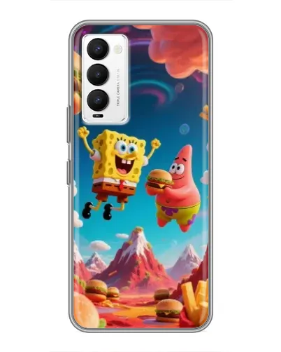 Чехол для TECNO Camon 18 / Camon 18P с картинкой «Космический фастфуд»