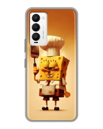 Чехол для TECNO Camon 18 / Camon 18P с картинкой «Губка Боб повар»