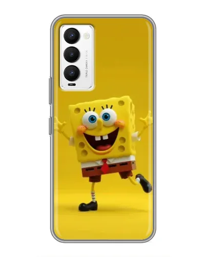Чехол для TECNO Camon 18 / Camon 18P с картинкой «Позитивный Губка Боб»
