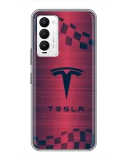 Чехол для TECNO Camon 18 / Camon 18P с картинкой «Тесла красный карбон» Чехол для TECNO Camon 18 / Camon 18P с картинкой «Тесла красный карбон»