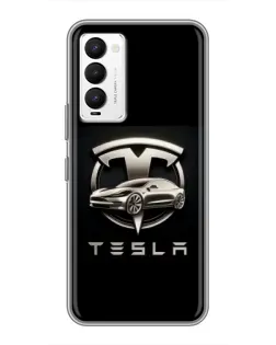 Чехол для TECNO Camon 18 / Camon 18P с картинкой «Tesla — серебристое авто» Чехол для TECNO Camon 18 / Camon 18P с картинкой «Tesla — серебристое авто»