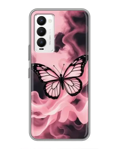 Чехол для TECNO Camon 18 / Camon 18P с картинкой «Бабочка в дыму»