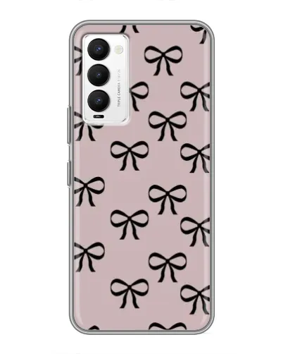 Чехол для TECNO Camon 18 / Camon 18P с картинкой «Черные бантики»