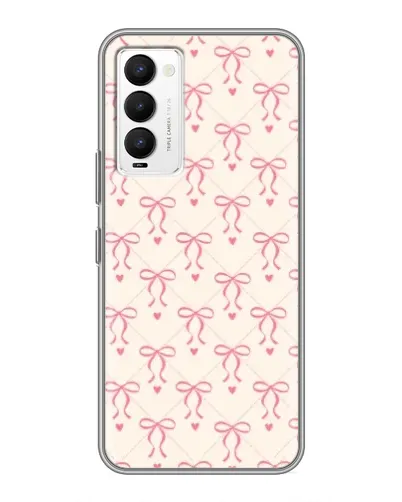 Чехол для TECNO Camon 18 / Camon 18P с картинкой «Розовые бантики Coquette»