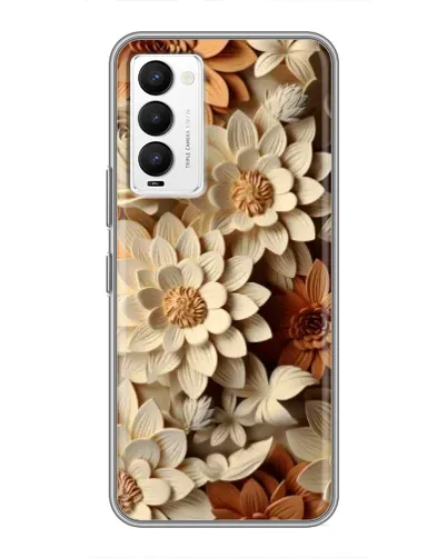 Чехол для TECNO Camon 18 / Camon 18P с картинкой «Бежевый флористический декор»