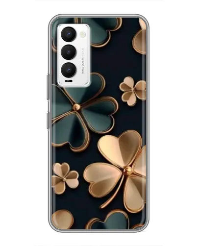 Чехол для TECNO Camon 18 / Camon 18P с картинкой «Клевер в золоте»