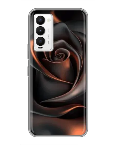 Чехол для TECNO Camon 18 / Camon 18P с картинкой «Шелковая черная роза»