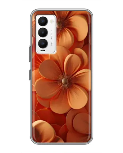 Чехол для TECNO Camon 18 / Camon 18P с картинкой «Оранжевый макро цветок»