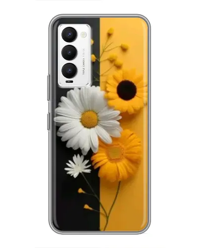 Чехол для TECNO Camon 18 / Camon 18P с картинкой «Подсолнух и ромашка»