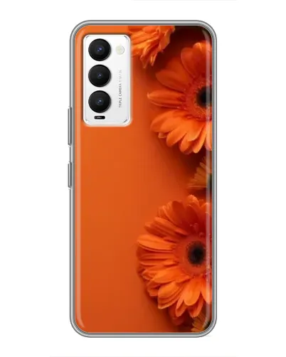 Чехол для TECNO Camon 18 / Camon 18P с картинкой «Оранжевые герберы»
