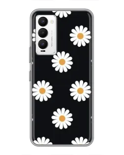 Чехол для TECNO Camon 18 / Camon 18P с картинкой «Ромашки на черном» Чехол для TECNO Camon 18 / Camon 18P с картинкой «Ромашки на черном»