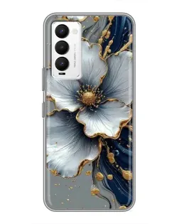 Чехол для TECNO Camon 18 / Camon 18P с картинкой «Белый цветок и золотой флюид» Чехол для TECNO Camon 18 / Camon 18P с картинкой «Белый цветок и золотой флюид»