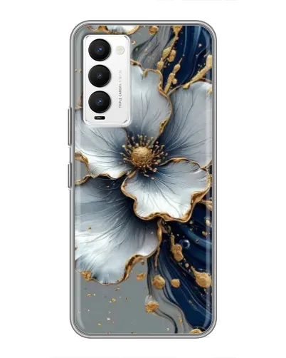 Чехол для TECNO Camon 18 / Camon 18P с картинкой «Белый цветок и золотой флюид» Чехол для TECNO Camon 18 / Camon 18P с картинкой «Белый цветок и золотой флюид»