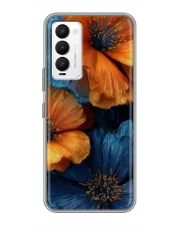 Чехол для TECNO Camon 18 / Camon 18P с картинкой «Яркая сине-оранжевая флора» Чехол для TECNO Camon 18 / Camon 18P с картинкой «Яркая сине-оранжевая флора»