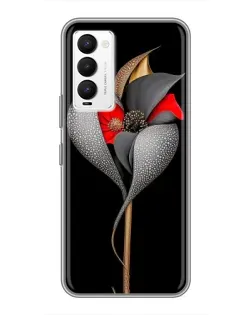 Чехол для TECNO Camon 18 / Camon 18P с картинкой «Серебряный фантазийный цветок» Чехол для TECNO Camon 18 / Camon 18P с картинкой «Серебряный фантазийный цветок»