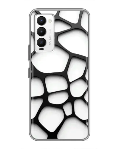 Чохол для TECNO Camon 18 / Camon 18P з картинкою «Біла об'ємна сітка»
