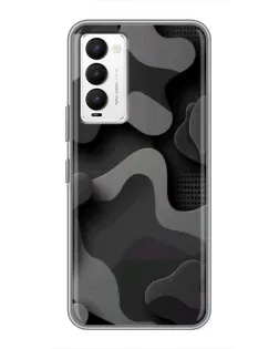 Чехол для TECNO Camon 18 / Camon 18P с картинкой «Темный абстрактный камуфляж»