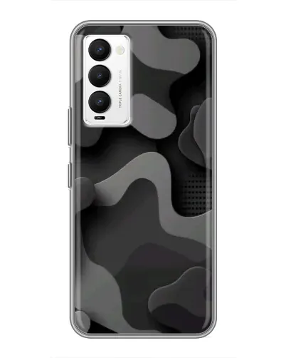 Чохол для TECNO Camon 18 / Camon 18P з картинкою «Темний абстрактний камуфляж»