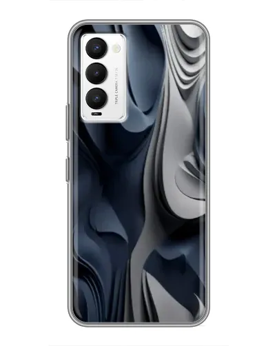 Чохол для TECNO Camon 18 / Camon 18P з картинкою «Об'ємні сині складки»