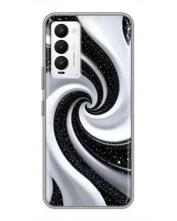Чехол для TECNO Camon 18 / Camon 18P с картинкой «Черно-белая спираль»