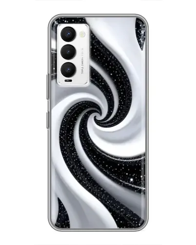 Чохол для TECNO Camon 18 / Camon 18P з картинкою «Чорно-біла спіраль»
