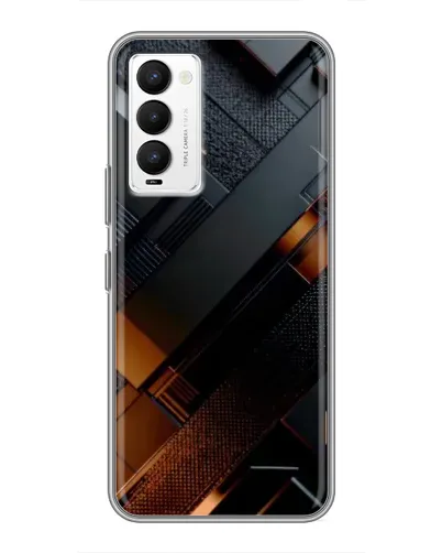 Чохол для TECNO Camon 18 / Camon 18P з картинкою «Чорні геометричні блоки»