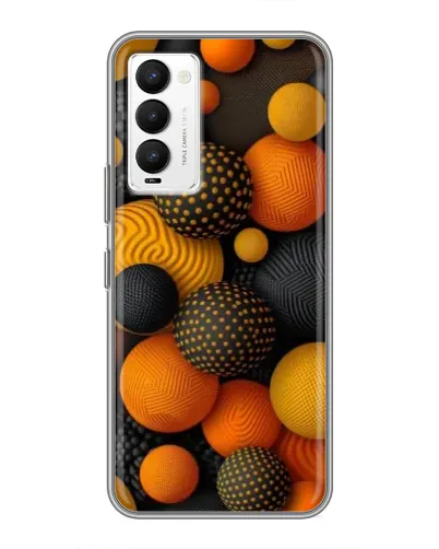 Чохол для TECNO Camon 18 / Camon 18P з картинкою «Об'ємні помаранчеві сфери»