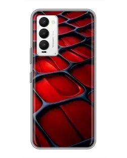 Чохол для TECNO Camon 18 / Camon 18P з картинкою «Червона глянцева сітка»