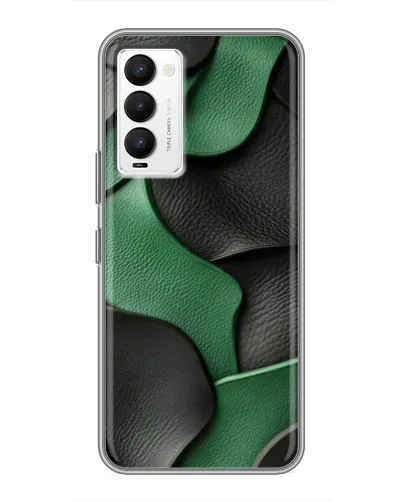 Чохол для TECNO Camon 18 / Camon 18P з картинкою «Зелені шкіряні хвилі»
