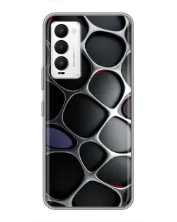 Чохол для TECNO Camon 18 / Camon 18P з картинкою «Об'ємна темна решітка»