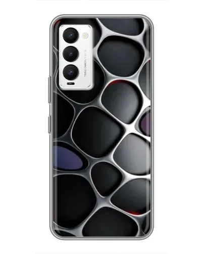 Чохол для TECNO Camon 18 / Camon 18P з картинкою «Об'ємна темна решітка»