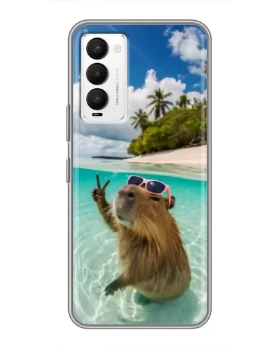 Чохол для TECNO Camon 18 / Camon 18P з картинкою «Капібара на морі»