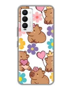 Чохол для TECNO Camon 18 / Camon 18P з картинкою «Квітковий паттерн капібар» Чохол для TECNO Camon 18 / Camon 18P з картинкою «Квітковий паттерн капібар»