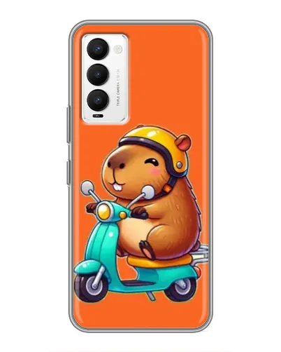 Чохол для TECNO Camon 18 / Camon 18P з картинкою «Капібара на скутері»