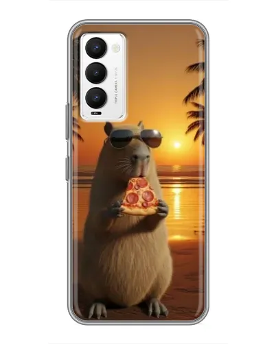 Чохол для TECNO Camon 18 / Camon 18P з картинкою «Капібара з піцою»