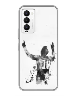 Чехол для TECNO Camon 18 / Camon 18P с картинкой «Черно-белый силуэт Месси» Чехол для TECNO Camon 18 / Camon 18P с картинкой «Черно-белый силуэт Месси»