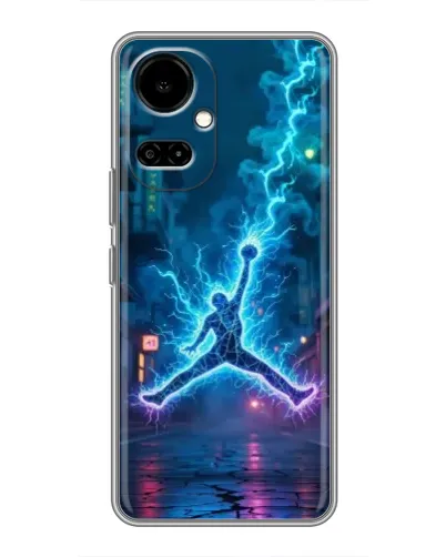 Чехол для TECNO Camon 19 (CI6n) / 19 Pro (CI8n) с картинкой «Jordan Gold Jumpman»