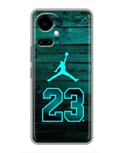 Чехол для TECNO Camon 19 (CI6n) / 19 Pro (CI8n) с картинкой «Jordan Cyan 23»