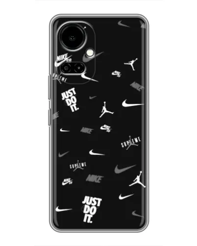 Чехол для TECNO Camon 19 (CI6n) / 19 Pro (CI8n) с картинкой «Nike Black Pattern»