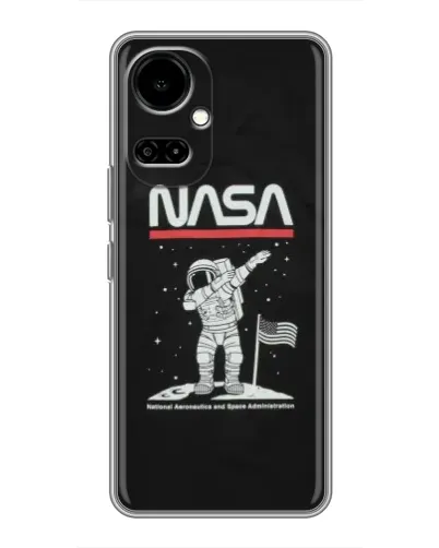 Чехол для TECNO Camon 19 (CI6n) / 19 Pro (CI8n) с картинкой «NASA — шагаем по Луне»