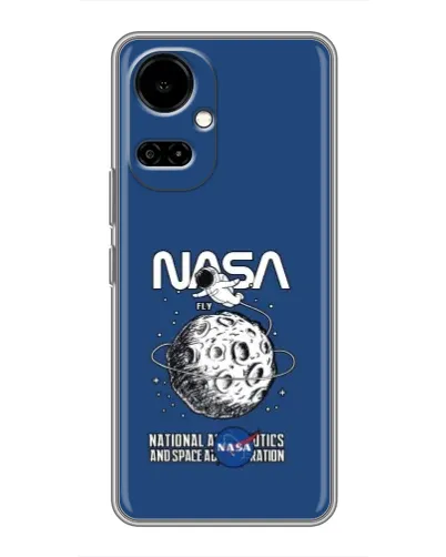 Чехол для TECNO Camon 19 (CI6n) / 19 Pro (CI8n) с картинкой «NASA — лунная миссия»
