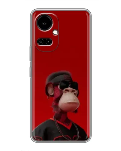 Чехол для TECNO Camon 19 (CI6n) / 19 Pro (CI8n) с картинкой «Bored Ape в красном»