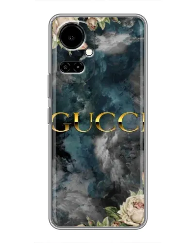 Чехол для TECNO Camon 19 (CI6n) / 19 Pro (CI8n) с картинкой «Абстрактные цветы Gucci»