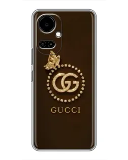 Чехол для TECNO Camon 19 (CI6n) / 19 Pro (CI8n) с картинкой «Gucci — золотая бабочка»